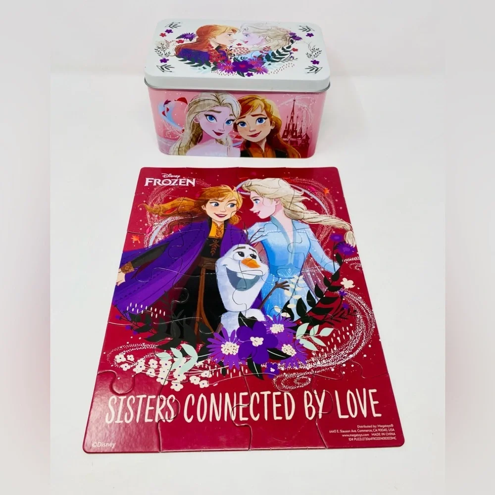 Disney Frozen Sisters Puzzle with Tin